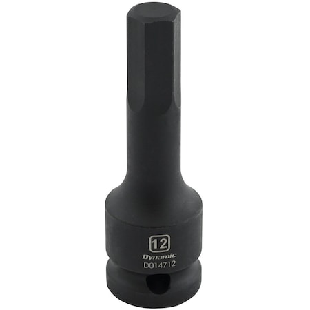 Dynamic Tools 1/2" Drive Metric Hex Head, 12MM, Bit Impact Socket D014712